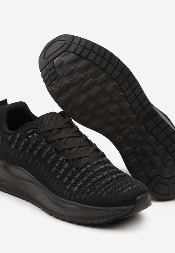 Czarne Buty Sportowe Sneakersy z Tłoczoną Cholewką Vivarinda 3