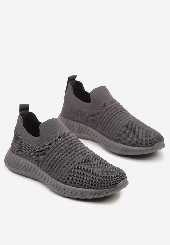 Szare Buty Sportowe Sneakersy z Elastyczną Cholewką Vivielle 2