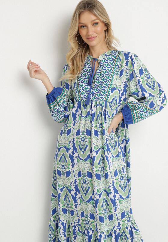 Rochie Albastră cu verde 4