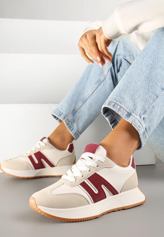 Sneakers Bordo cu roșu 2