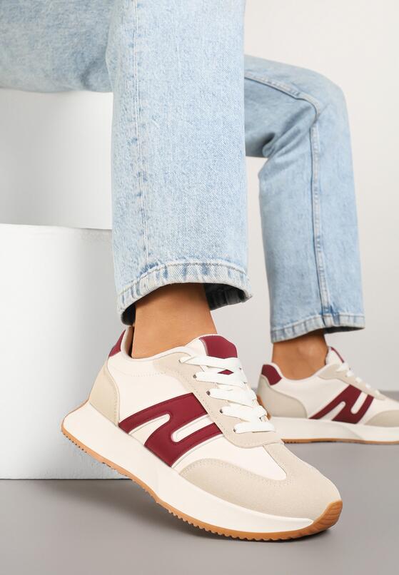 Sneakers Bordo cu roșu 1