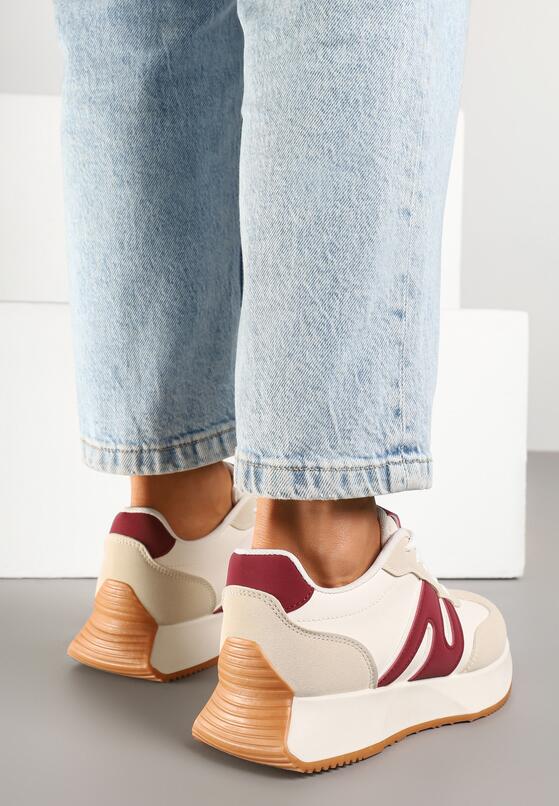 Sneakers Bordo cu roșu 3