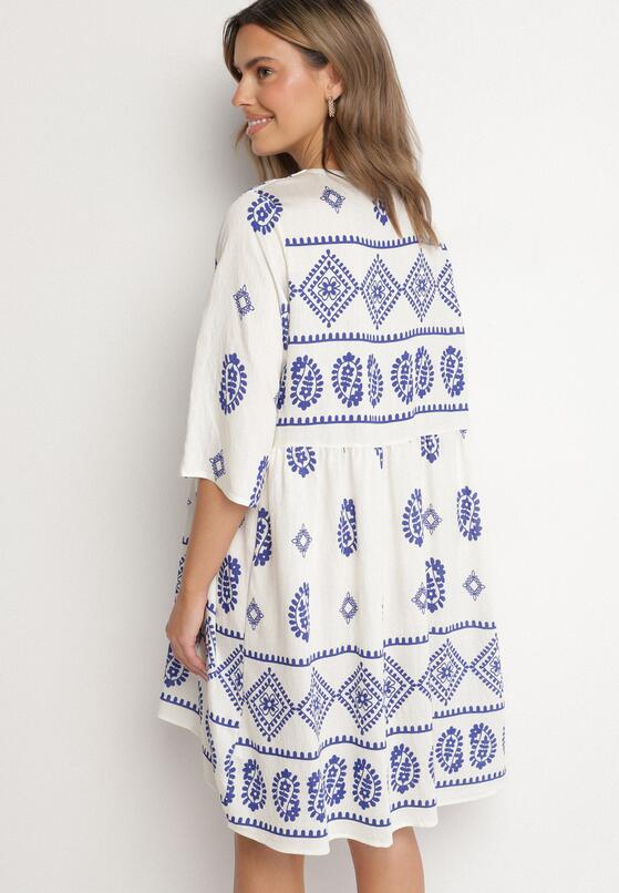 Rochie Albastră cu alb 3