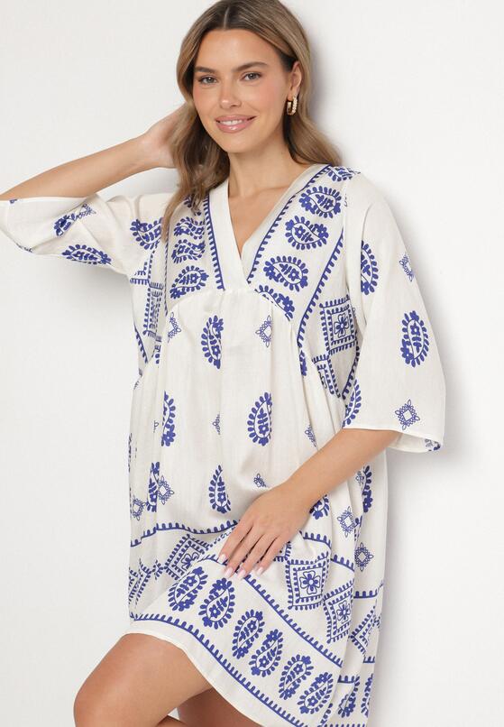 Rochie Albastră cu alb 4