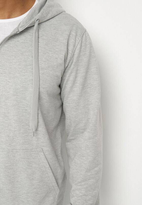 Jasnoszara Bluza z Bawełną Kapturem i Sznurkami Asallin 5