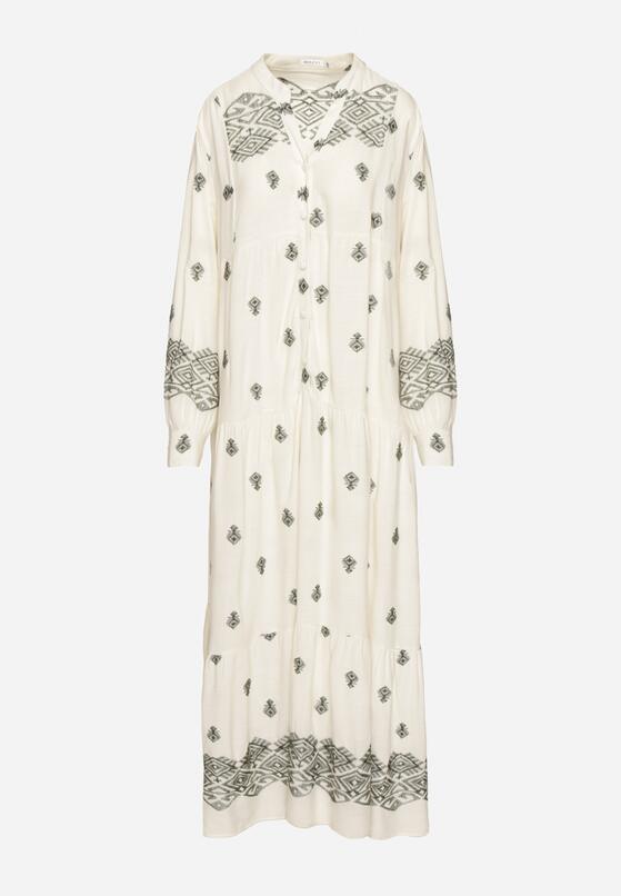 Rochie Albă cu verde 6
