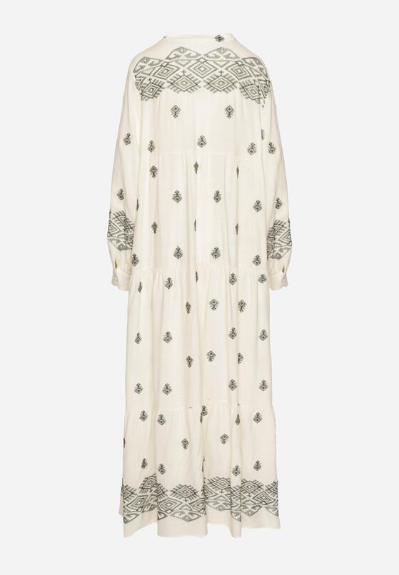 Rochie Albă cu verde 7