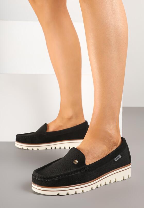 Mocasini Negru cu alb 1