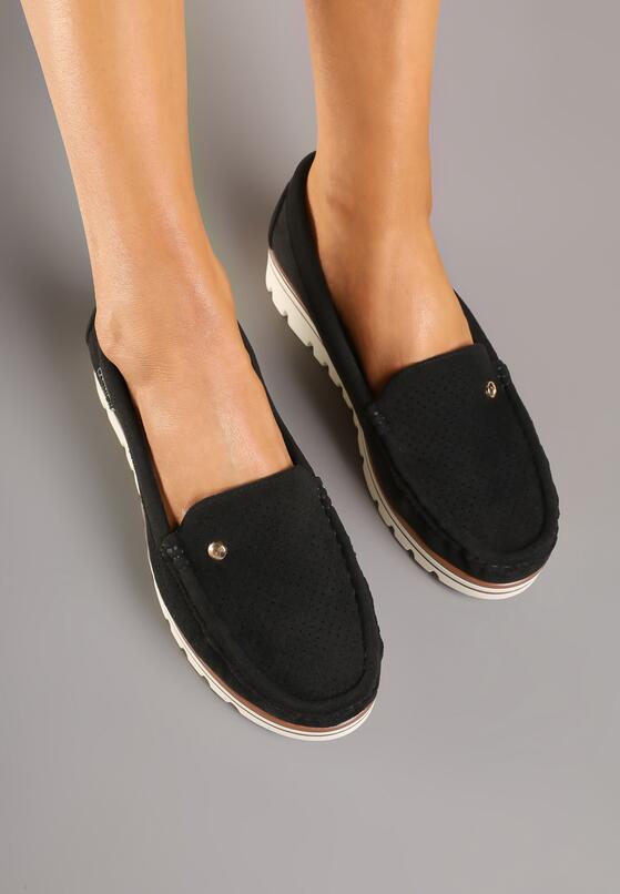 Mocasini Negru cu alb 3