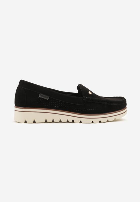 Mocasini Negru cu alb 4