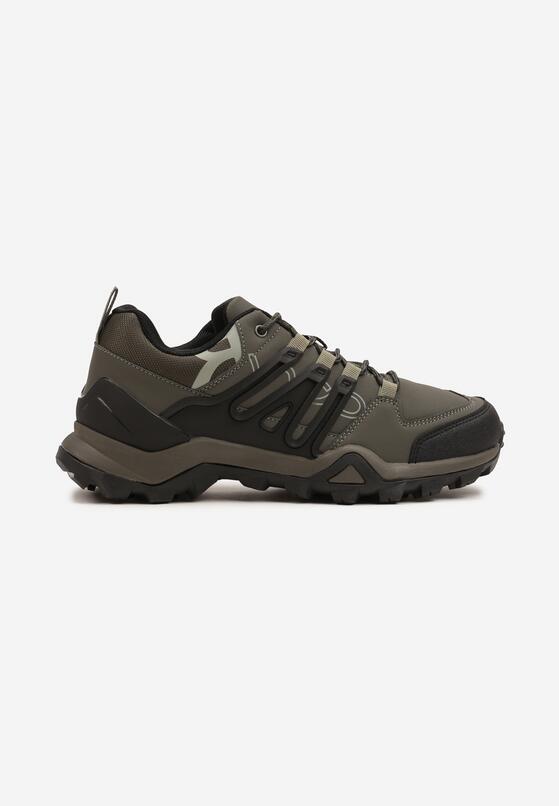Ciemnobeżowe Buty Sportowe w Trekkingowym Stylu z Ozdobnymi Przeszyciami Sarilsae 1