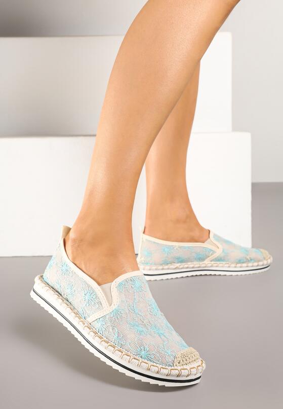 Niebieskie Espadryle Ozdobione Plecionką Erelitia 2