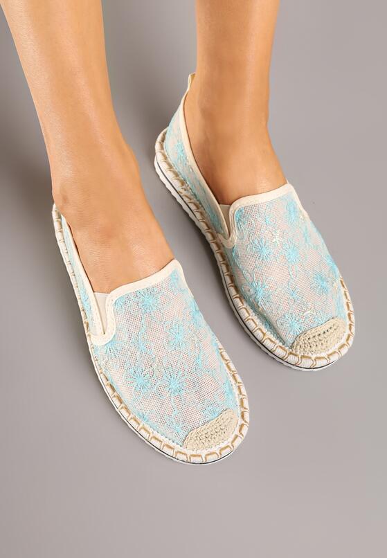 Niebieskie Espadryle Ozdobione Plecionką Erelitia 3