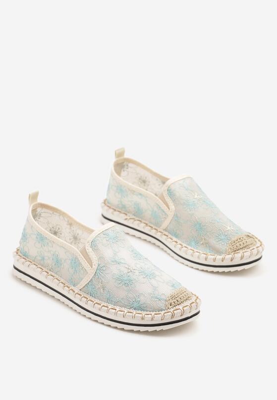 Niebieskie Espadryle Ozdobione Plecionką Erelitia 5