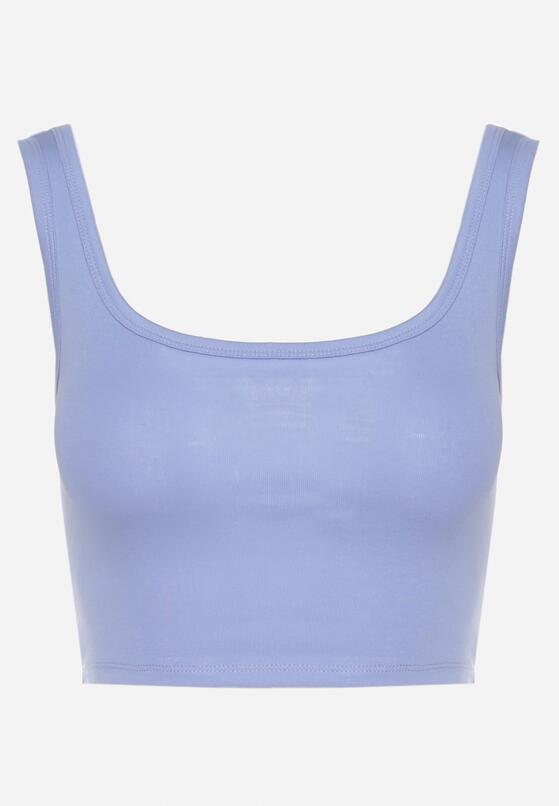 Jasnoniebieski Crop Top z Bawełny Napolena 6