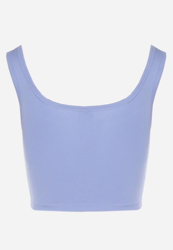 Jasnoniebieski Crop Top z Bawełny Napolena 7