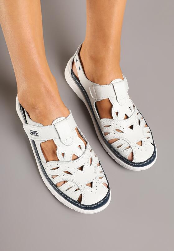 Pantofi casual Alb cu bleumarin 3