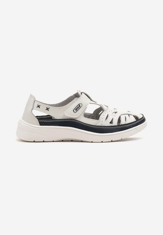 Pantofi casual Alb cu bleumarin 4