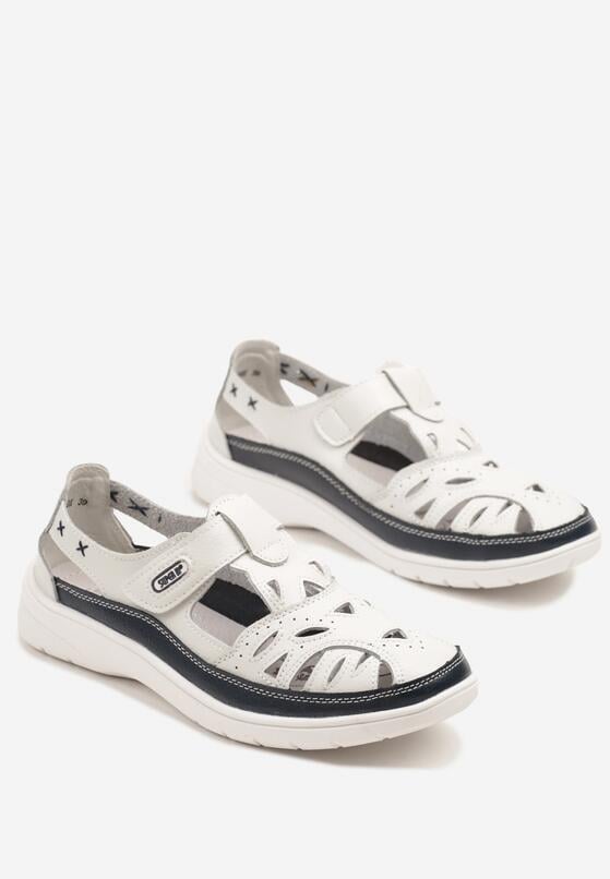 Pantofi casual Alb cu bleumarin 5