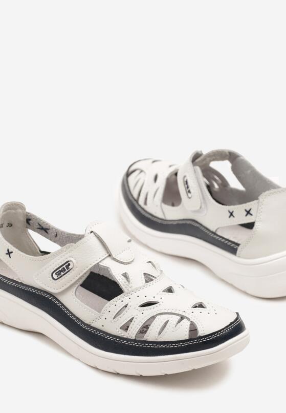 Pantofi casual Alb cu bleumarin 6