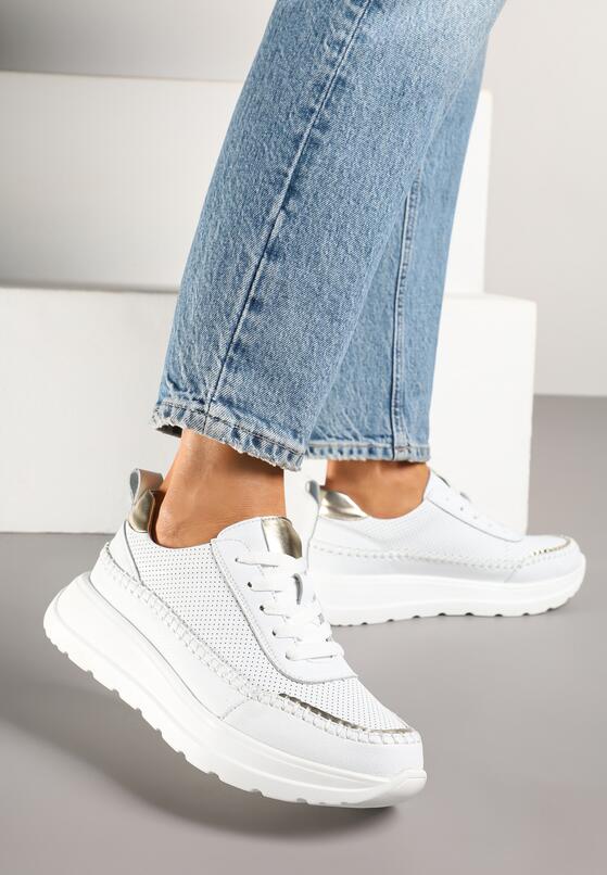 Sneakers Alb cu auriu 2