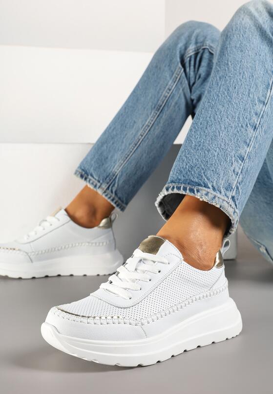 Sneakers Alb cu auriu 1