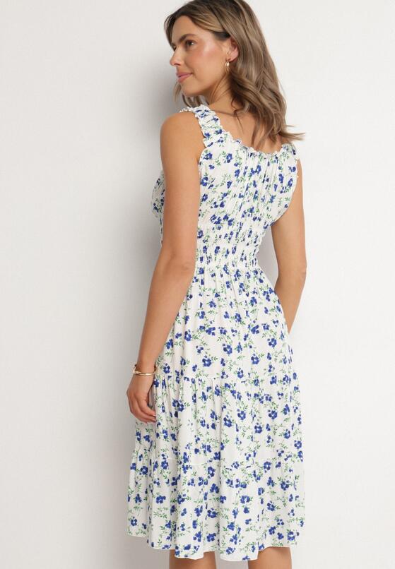 Rochie Albă cu albastru 3