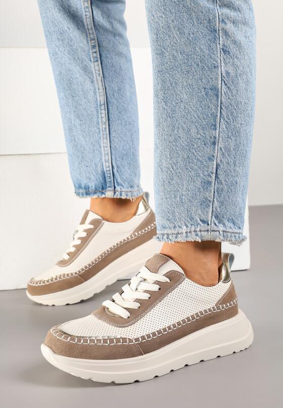 Sneakers Bej cu maro 1