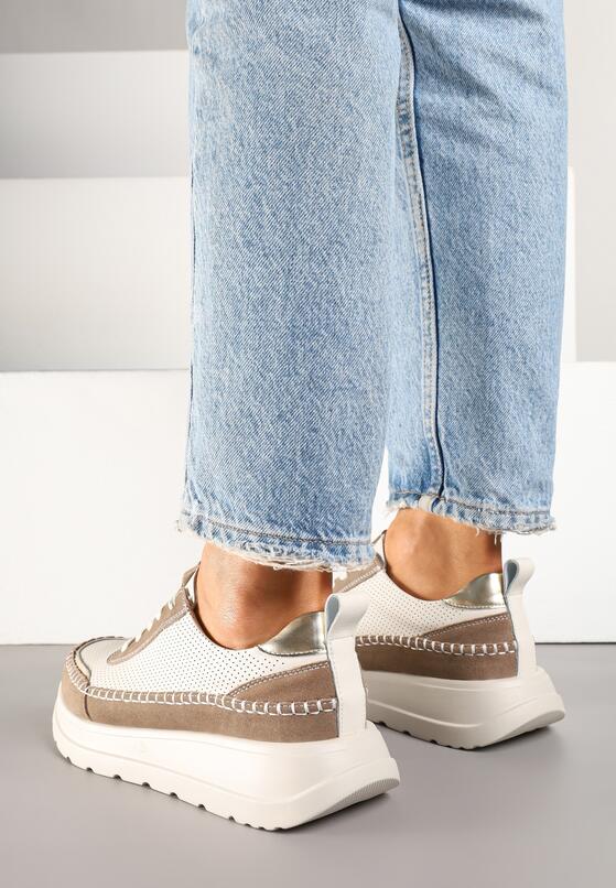 Sneakers Bej cu maro 3