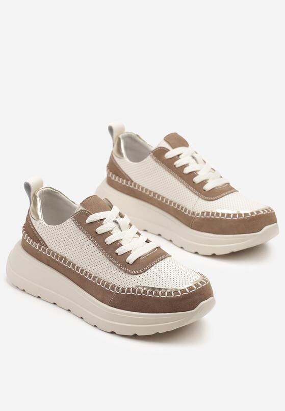 Sneakers Bej cu maro 5