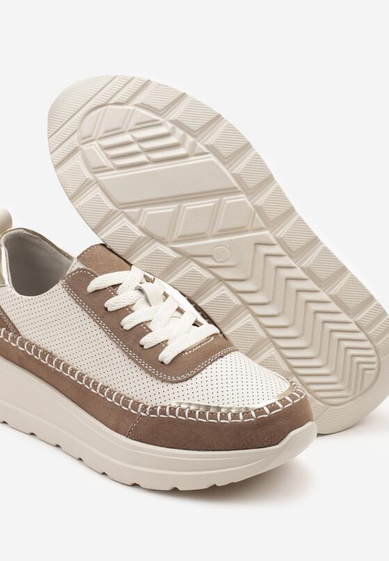 Sneakers Bej cu maro 6