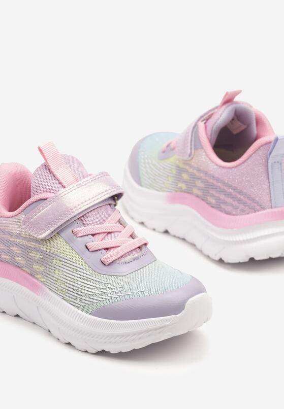 Różowe Buty Sportowe Sneakersy ze Skórzaną Wkładką i Efektem Ombre Maivana 3