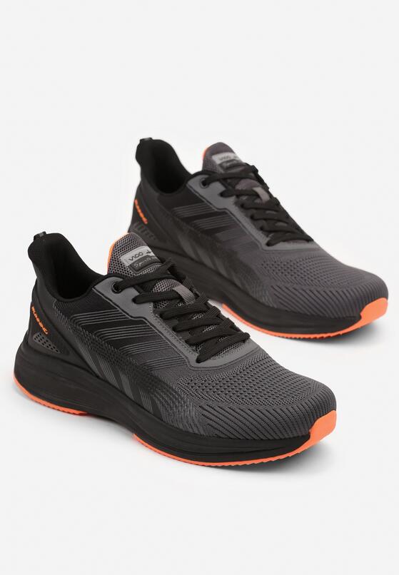 Szaro-Czarne Buty Sportowe Sneakersy z Siateczki Nairioris 2