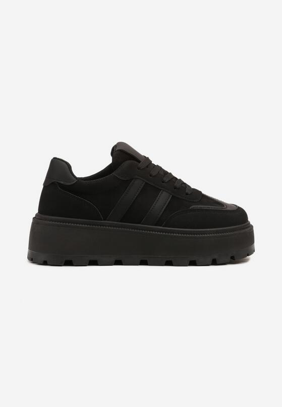Czarne Sneakersy Typu Klasyczne Tenisówki na Grubej Podeszwie Nilmio 4
