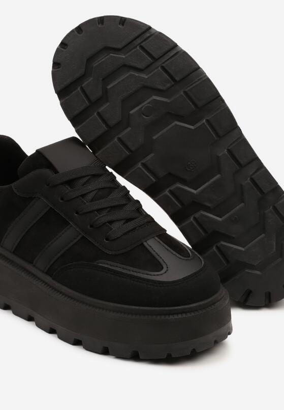 Czarne Sneakersy Typu Klasyczne Tenisówki na Grubej Podeszwie Nilmio 6