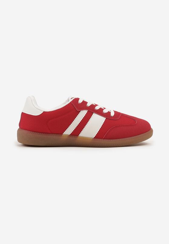 Czerwone Sneakersy Tenisówki z Ozdobnymi Paskami Jenavena 4