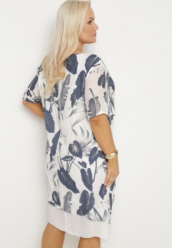 Rochie Bleumarin cu alb 3