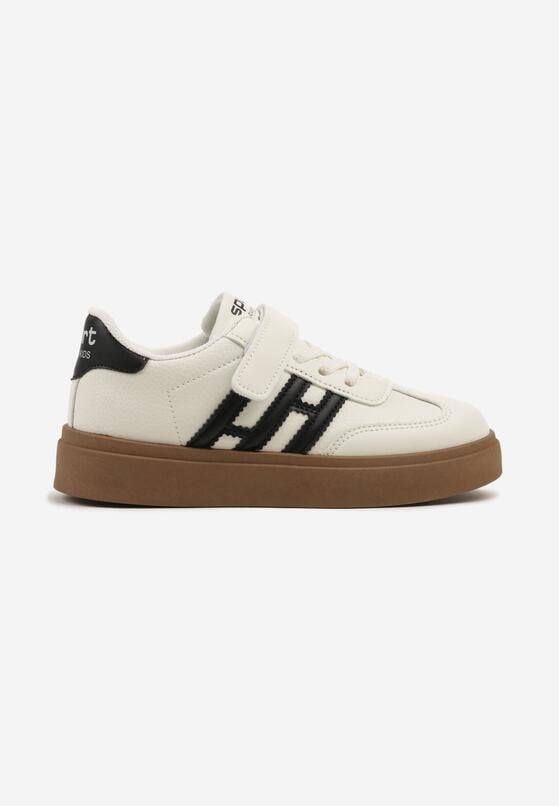 Beżowo-Czarne Buty Sportowe w Stylu Tenisówek z Geometrycznym Wzorem Uliadora 1