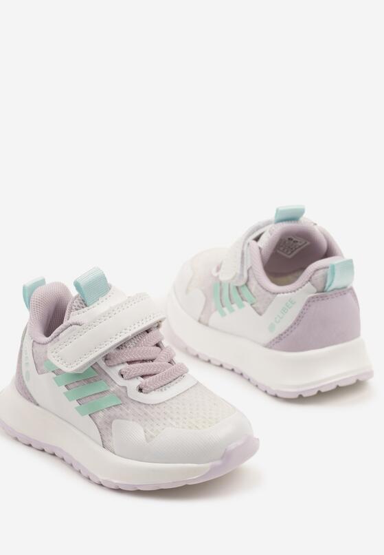 Biało-Zielone Buty Sportowe Sneakersy Clibee Ozdobione Paskami Alisse 3