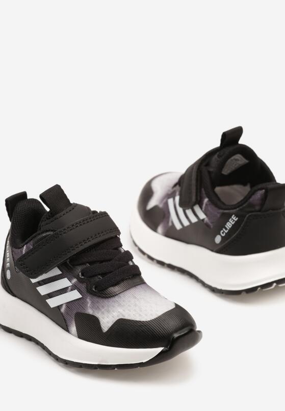 Czarno-Białe Buty Sportowe Sneakersy Clibee Ozdobione Paskami Alisse 3