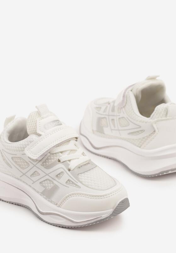 Białe Buty Sportowe Sneakersy Clibee z Geometrycznym Wzorem Naithesa 3