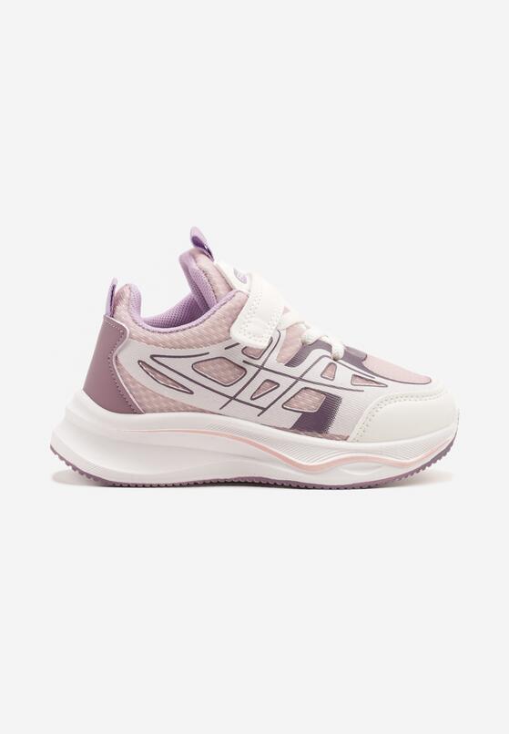 Różowe Buty Sportowe Sneakersy Clibee z Geometrycznym Wzorem Naithesa 1