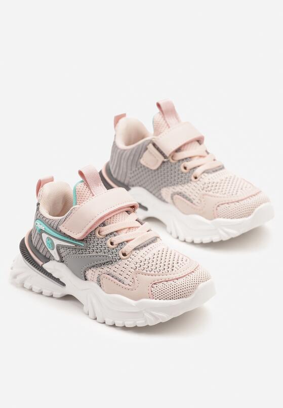 Różowe Buty Sportowe Sneakersy Clibee z Siateczkową Cholewką i Aplikacją Jenanovia 2