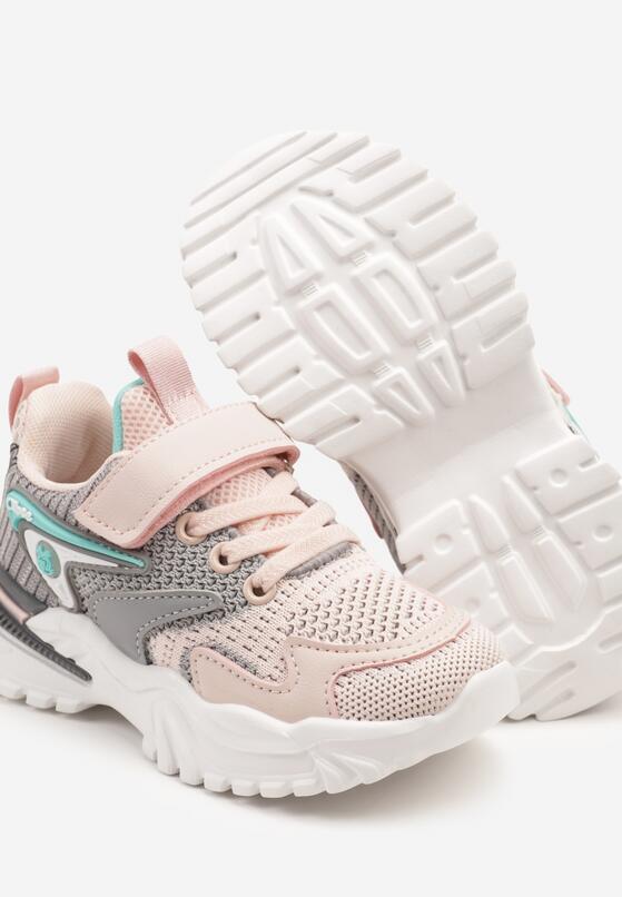 Różowe Buty Sportowe Sneakersy Clibee z Siateczkową Cholewką i Aplikacją Jenanovia 3