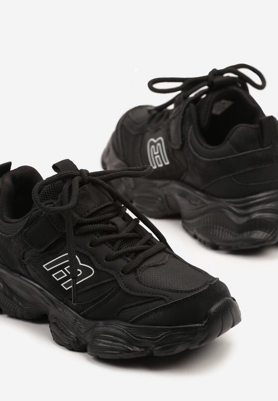 Czarne Buty Sportowe Sneakersy na Tłoczonej Podeszwie Ulimaris 3