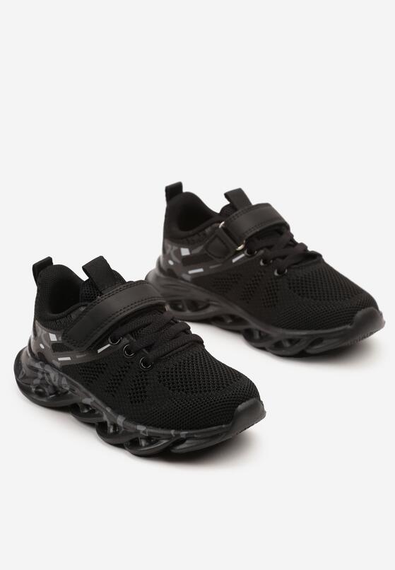 Czarno-Szare Buty Sportowe Sneakersy Clibee Ozdobione Tłoczeniem Nanelle 2