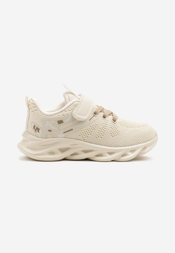 Beżowe Buty Sportowe Sneakersy Clibee Ozdobione Tłoczeniem Nanelle 1