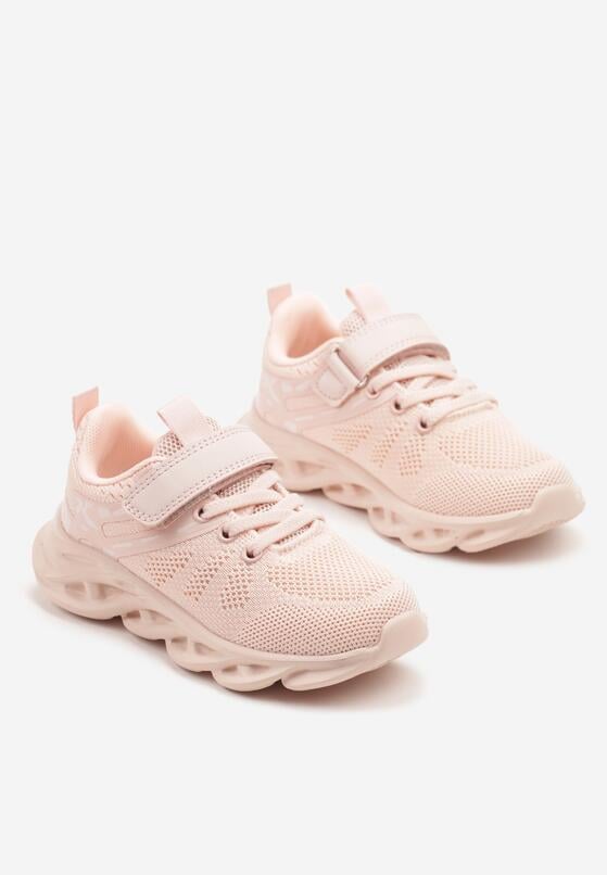 Różowo-Białe Buty Sportowe Sneakersy Clibee Ozdobione Tłoczeniem Nanelle 2