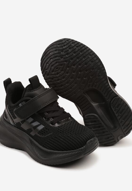 Czarne Buty Sportowe Sneakersy z Rzepem na Piankowej Podeszwie Naissina 3