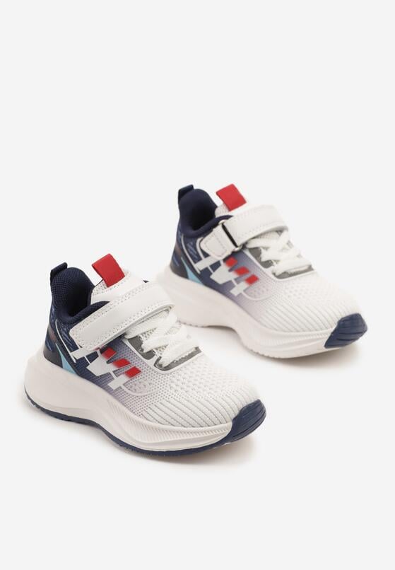 Biało-Niebieskie Buty Sportowe Sneakersy z Rzepem na Piankowej Podeszwie Naissina 2